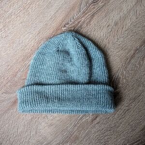 Roots Ribbed Hat Teal and White Marled Beanie Toque One Size